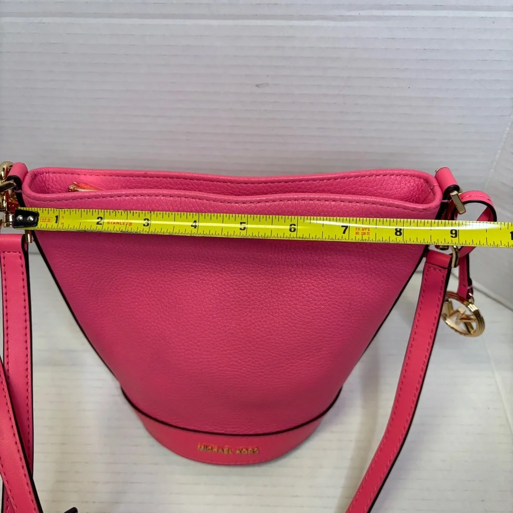 Michael Kors Townsend Pink Leather Small Convertible Bucket Bag Crossbody - Picture 15 of 15